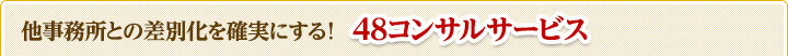 他事務所との差別化を確実にする！ 48コンサルサービス