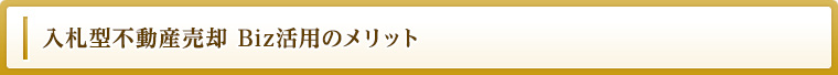 入札型不動産売却 Biz活用のメリット