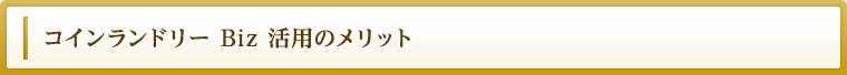 コインランドリー Biz　活用のメリット